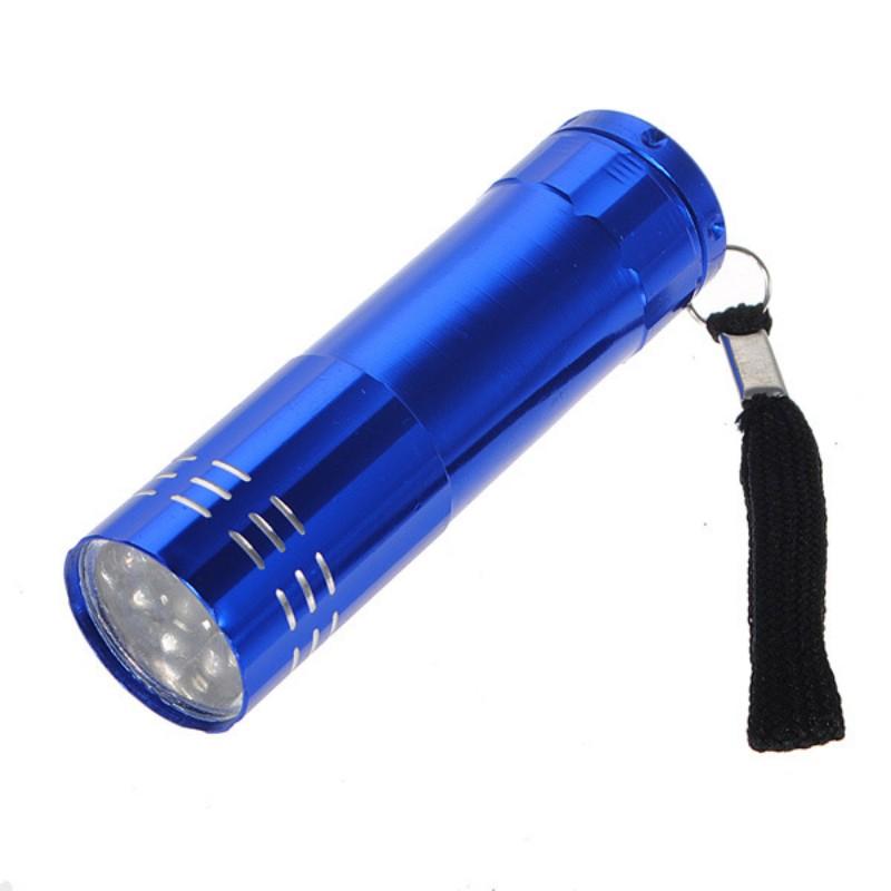 Be Prepared for Outdoor Adventures with Mini Line 9 LED UV Flashlight- Waterproof Aluminum Tactical Lighting Tool with 4.5V Lamp
