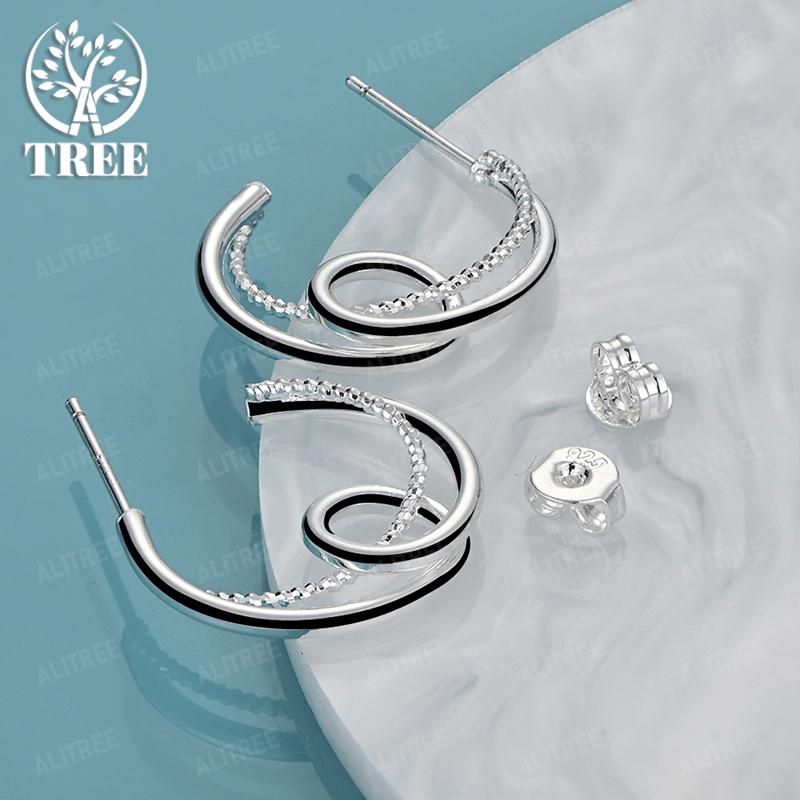 925 Sterling Silver Stud Earring Irregular Shape Women Fashion Party Engagement Wedding Birthday Gift Fine Jewelry Accessories