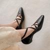 2024 Women Pumps Mature Genuine Leather Spring Summer New Shoes Woman Buckle Strap Office Lady Working Pumps Rome Style Shoes