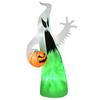 Fantasma/fantasma espeluznante autoinflable con luces LED, decoración de Halloween, poliéster, blanco, 105 x 65 x 180 cm