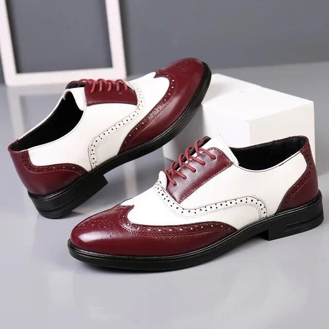 Chaussures pour hommes Bullock Sculptées Grande Taille Assortiment de Couleurs Mode Chaussures en Cuir Formelles pour Affaires pour Jeunes Hommes Hommes