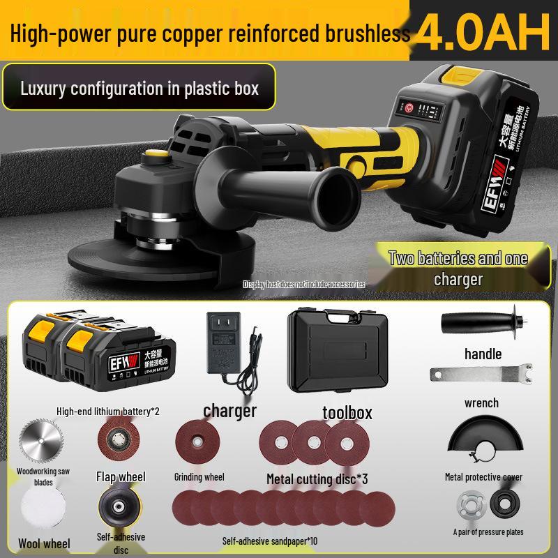 High-Power Brushless Cordless Angle Grinder: Multi-functional Lithium Battery Cutting & Polishing Tool