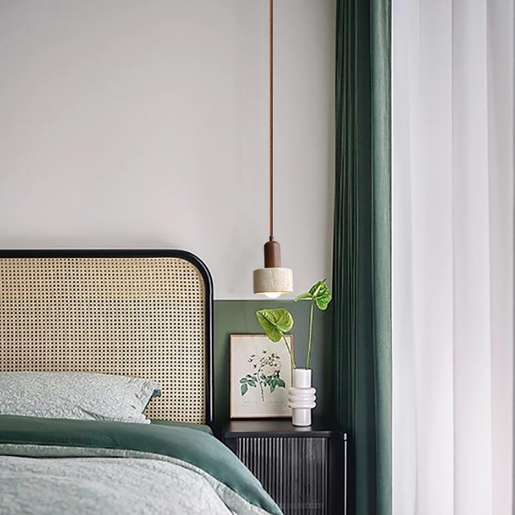 Stylish Yellow Travertine Wabi-Sabi Pendant Lights for Bedroom or Restaurant