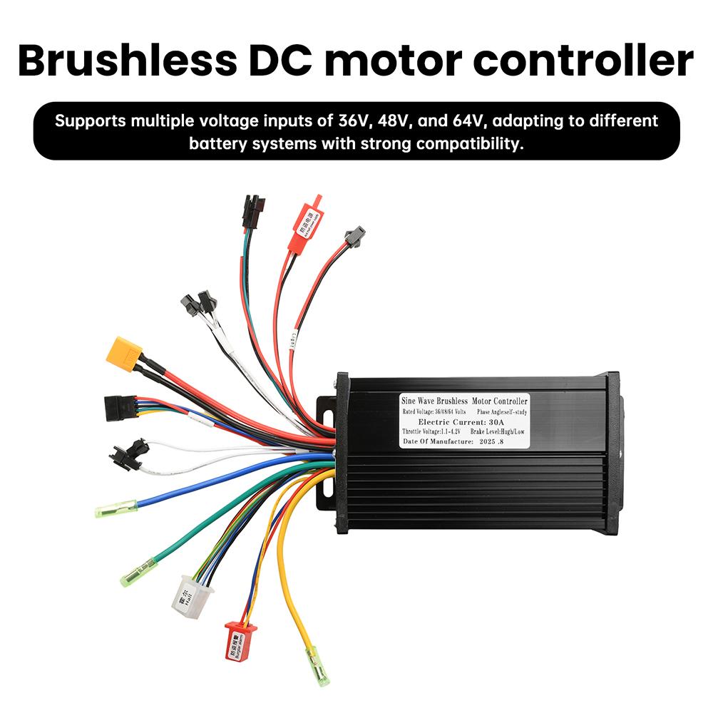 750-1500W Electric Bike Brushless Controller 36V 48V 64V 30A LCD Display Panel for Electric Bicycles Light Electric Vehicle