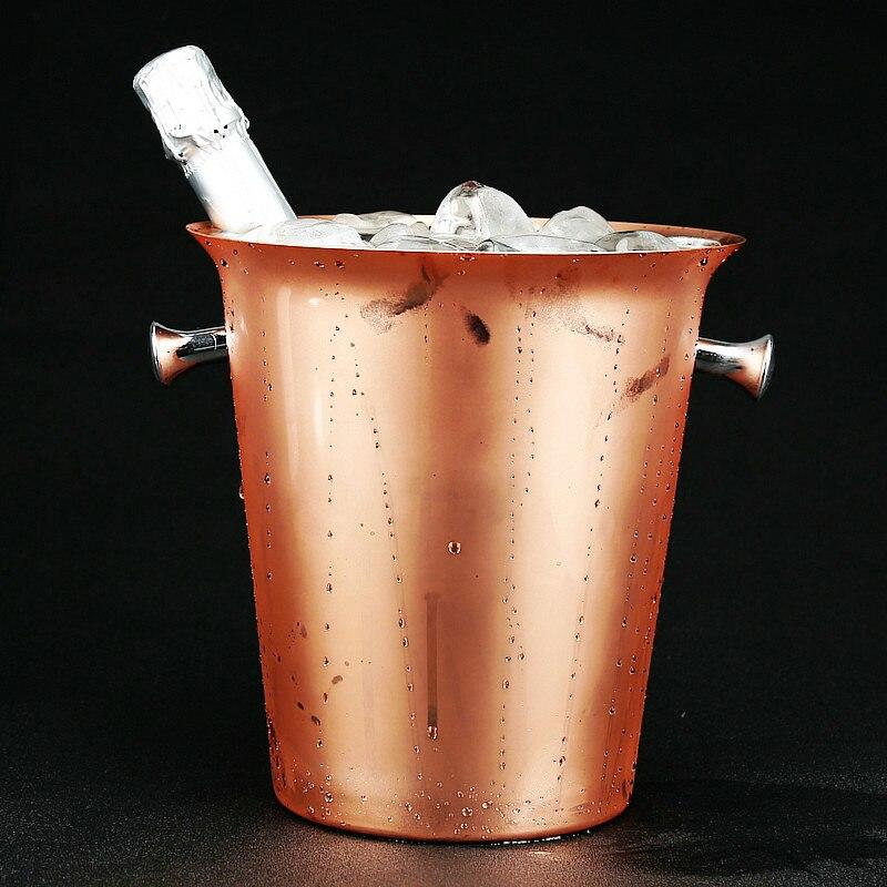 Secchiello per Ghiaccio in Acciaio Inossidabile da 5L Secchiello per Champagne in Rame Dorato Secchiello per Champagne | Secchiello per Ghiaccio e Pinze