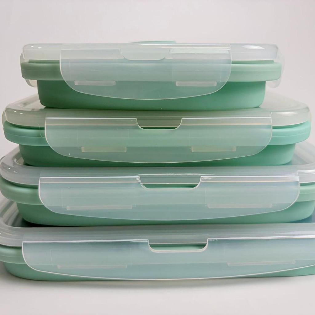 Foldable Outdoor Silicone Cooler Lunch Box - Heat Resistant, Food Grade, Sealed for Freshness