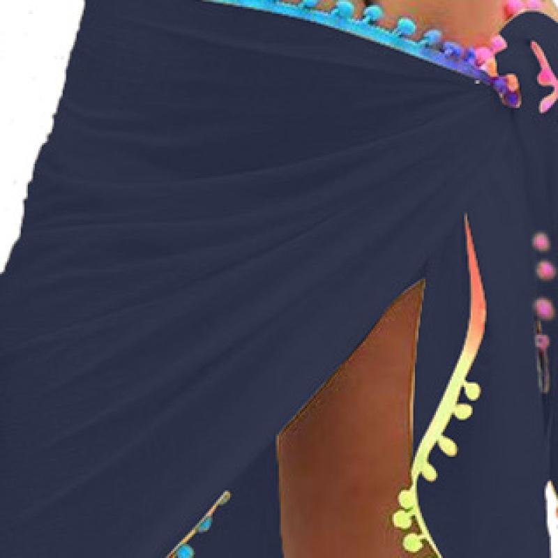 Europe And The United States Colorful Tassel Gauze Cage Splicing Beach Skirt Strappy Bustier Skirt