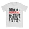 Casual Memorial Day Patriot Tshirts For Unisex Unisex Crew Neck Cotton T Shirts Forever Remember Short Sleeve Tees Graphic Tops