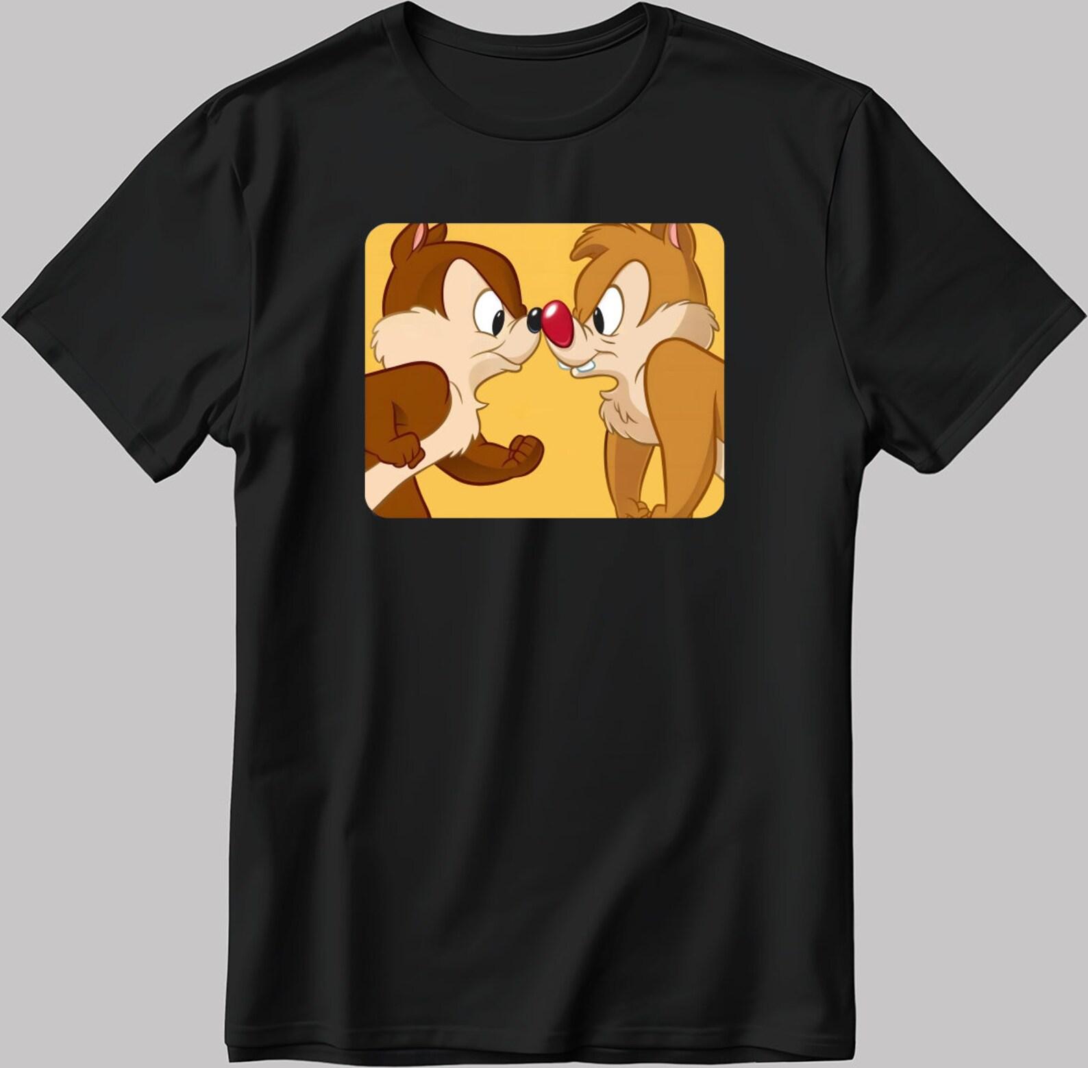 Chip Dale Short Sleeve White-Black Men s / Women s T-Shirt L329 S