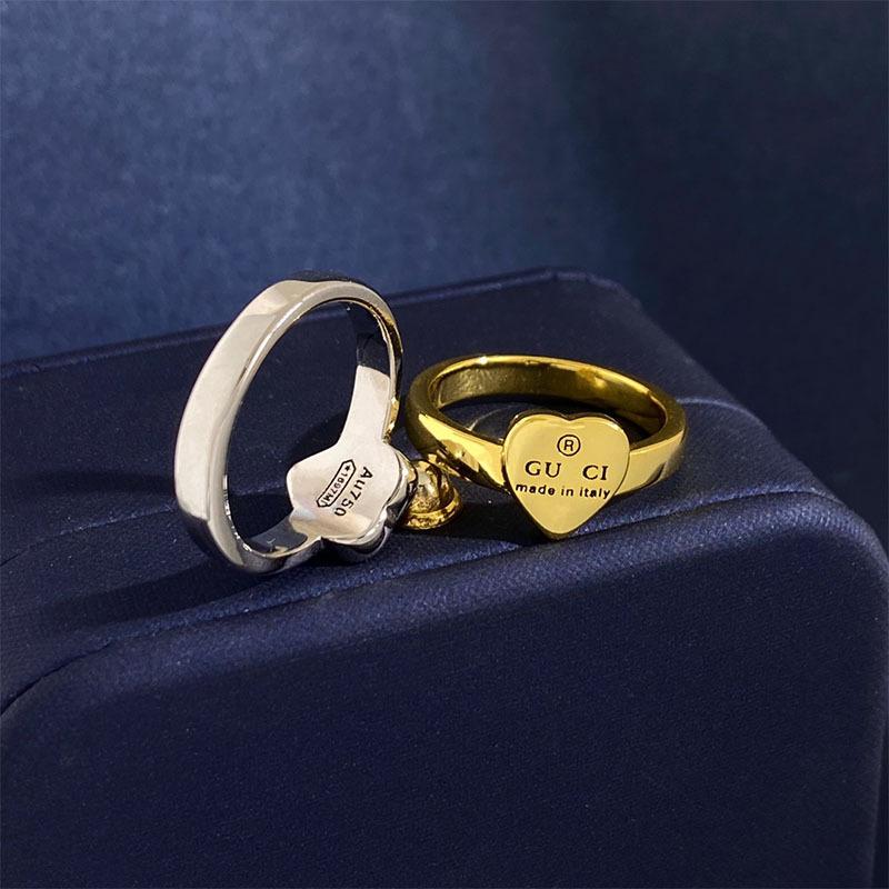 High Quality Light Luxury Love Heart Ring, Cold Wind Niche Design Sense Simple Fashion Ins Tide Couple Index Finger Ring
