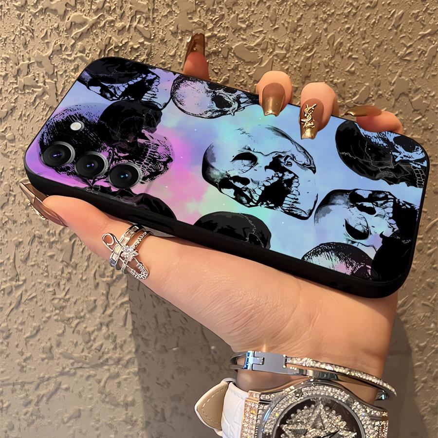 Totenkopf Kunst Funda für Samsung Galaxy S24 Plus S21 FE S23 S10 S9 Note 20 Ultra 8 9 10 S25 Ultra S20 Handyhülle Handyhülle