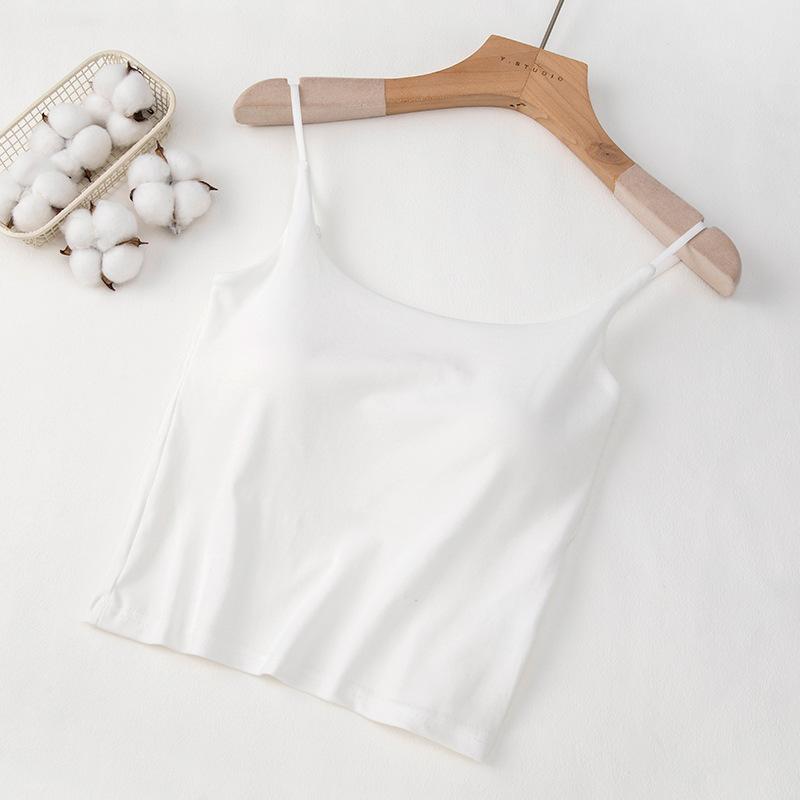 Sling Vest Bra and Integrated Short Base Adjustable Inner Wear with Breast Pad for Hot Girls Wearing Tops