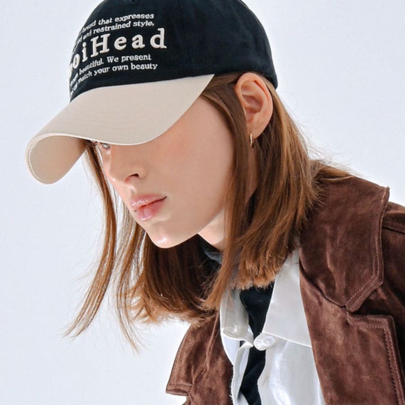 

MooiHead Lettering Signature Two-Tone Ball Cap_5 Colors gray