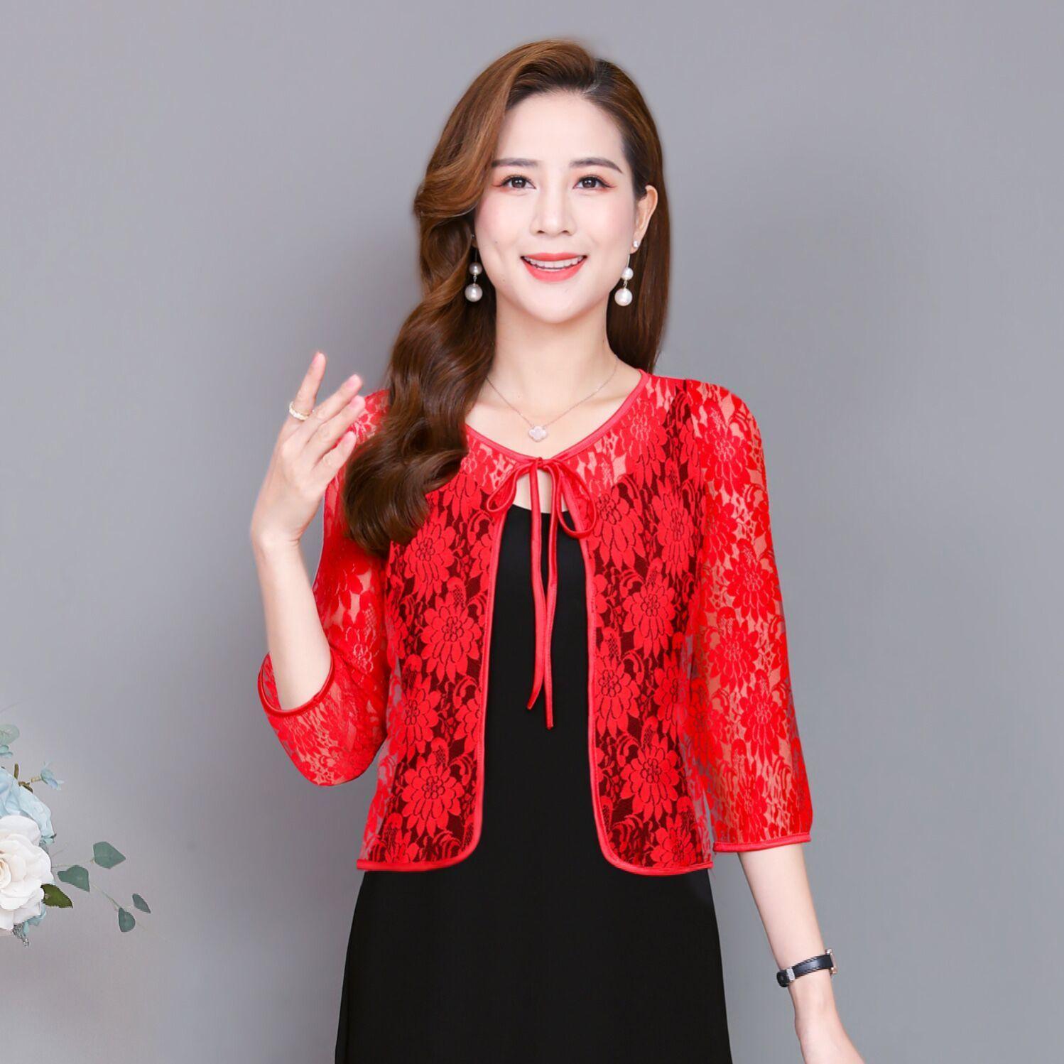 Красный черный белый цвет длинный рукав свадебная куртка шали кружевная свадебная куртка женское болеро вечернее платье накидка болеро XL40-50kg 2275₽