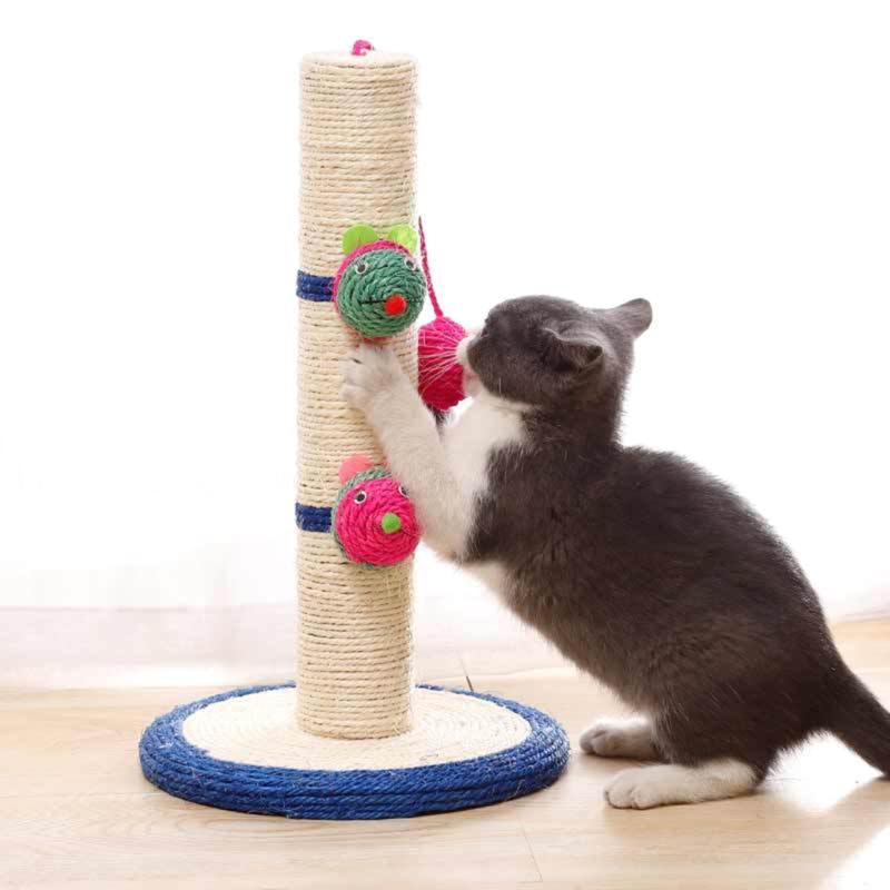 Cats Scratcher Post Toy Pet Sisal Rope Kitten Scratching Post Climbing Tree Scratching Tree Toy Cat Entertainment Toy