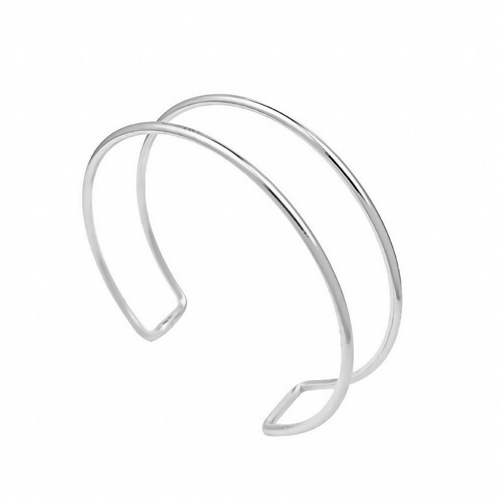 

Minimalist Design Upper Opening Bracelet Gold Color Geometric Bangles Circular Bangles Festival серебряный