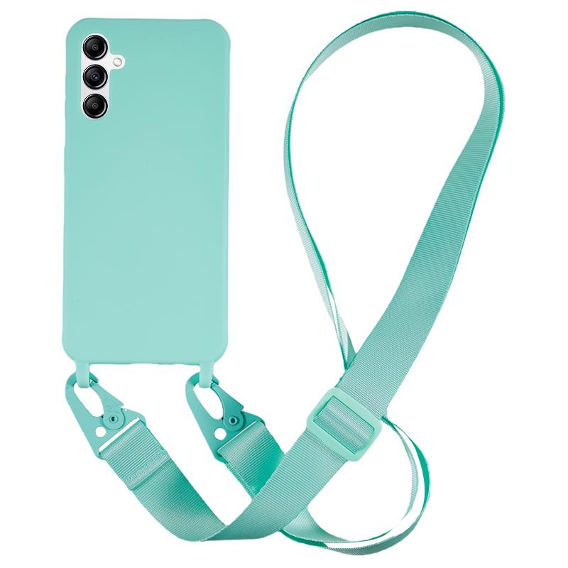 Soft TPU Phone Case for Samsung Galaxy A14 5G/A14 4G Matte Finish Shockproof Cover with Wide Lanyard