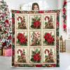 Christmas Pattern Flannel Throw Blanket Soft Warm Lightweight Cozy Blanket for Couch Bed Festive Design Comfortable Home Decor