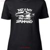 Boy Who Loves Swimming Unisexs T Shirt Swim Swimmer Ladies Vintage Fashion Designer Clothes Slightly Comfortable Vintage