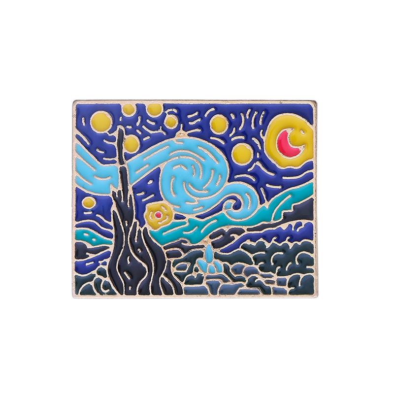 Spilla in Metallo Notte Stellata di Van Gogh – Spilla da Giacca Ispirata all'Arte