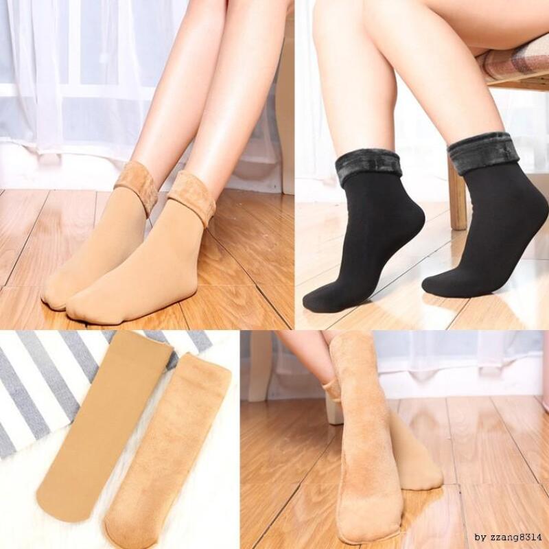 Fleece socks, mid-weight, raised, fleece-like, fleece-like, winter clothing beige