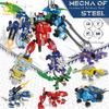 672pcs 6in1 Armor Transformation Dinosaur Robot Building Blocks Dino Mecha Bricks City Construction Toys for Children