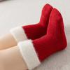 5Paits Stripe New Year Red Socks Thicken Warm Toddle Tube Socks Baby Plush Red Socks  Autumn