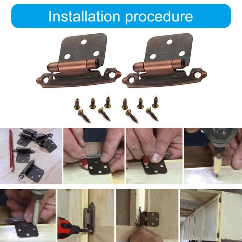 10 Pezzi Cerniere per Mobili a Chiusura Automatica Cerniere Semi Nascoste per Mobili da Cucina Ferramenta per Mobili Antichi Facili da Installare