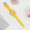 Jumpsunfun 20mm remienok na hodinky pre Swatch x OMEGA Speedmaster Silikónový remienok na hodinky s rýchloupínaním Náhradný Žlté a biele línie MoonSwatch, Nástroj,