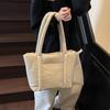 With Compartments Shoulder Bag Nylon Tote Bag Durable Puffer Carryall Bag  Women