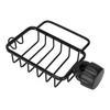 Kitchen Faucet Storage Rack Faucet Sponge Holder Hanging Drain Rack with Towel Shelf for Kitchen Sink Black