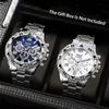 2pcs-Fashionable Men's Digital Scale Three Eye Quartz Watch Set (no Box)