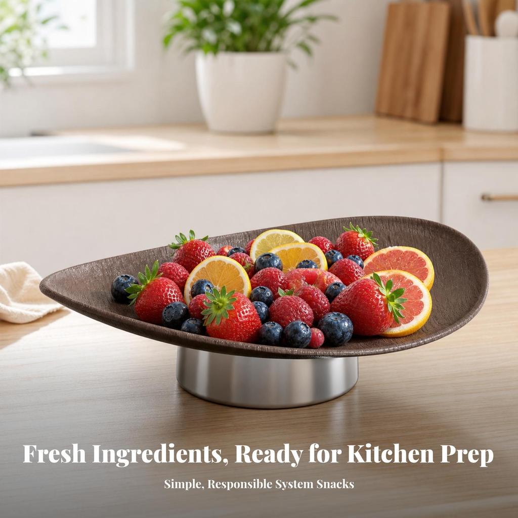 Pedestal Tray Shatterproof Boat-Shaped Low-Profile for Coffee Table