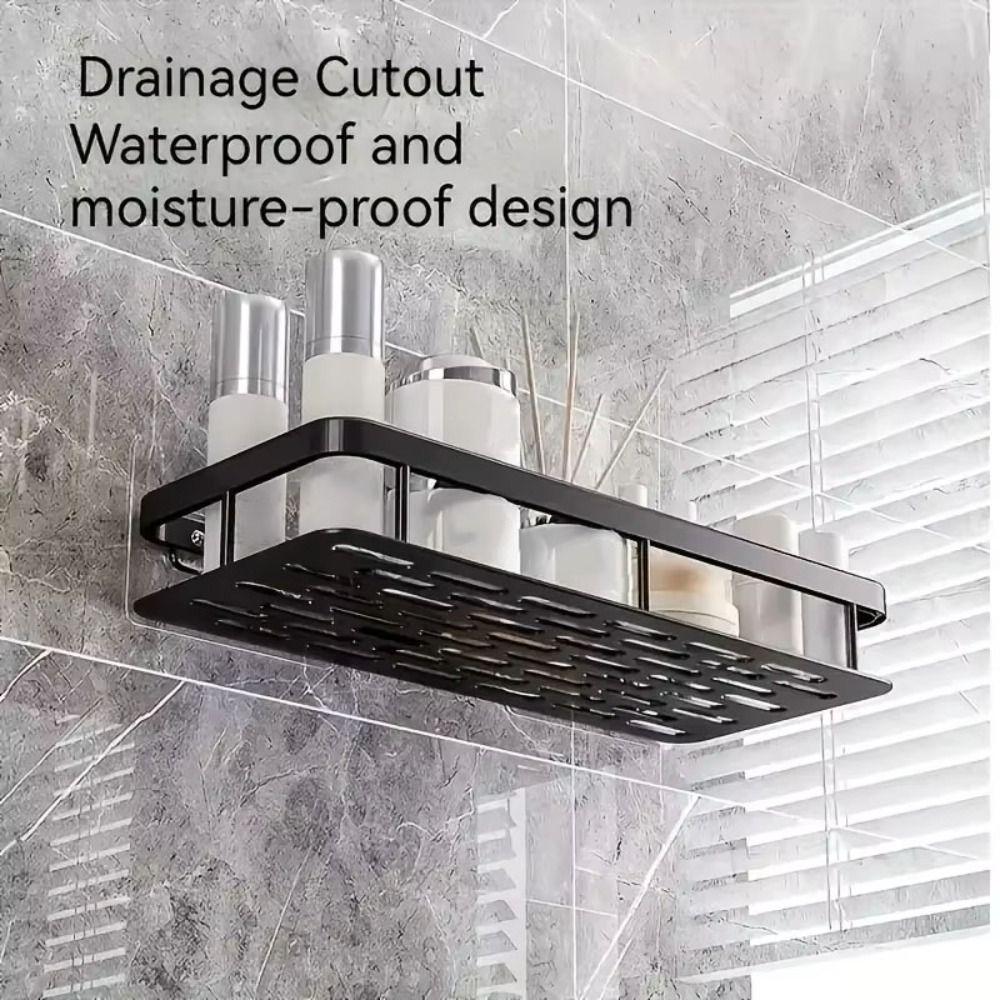 2Pcs Waterproof Bathroom Storage Rack Rustproof Large Capacity Cosmetic Storage Box Easy Install Thicken Wall-Mounted Shelf Rack