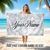 Decorative Artwork Theme Soft Beach Towel Personalized Custom Name Text Towel Portable for Beach Pool Travel