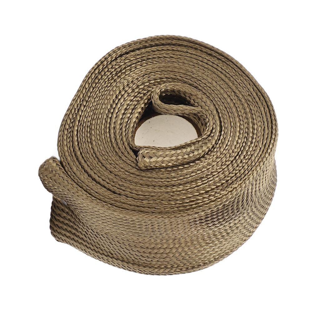 Durable Basalt Fiber Heat Shield Sleeve Heat Proof Fireproof Fuel Line Heat Shield Adjustable Exhaust Pipe Wrap Car Application