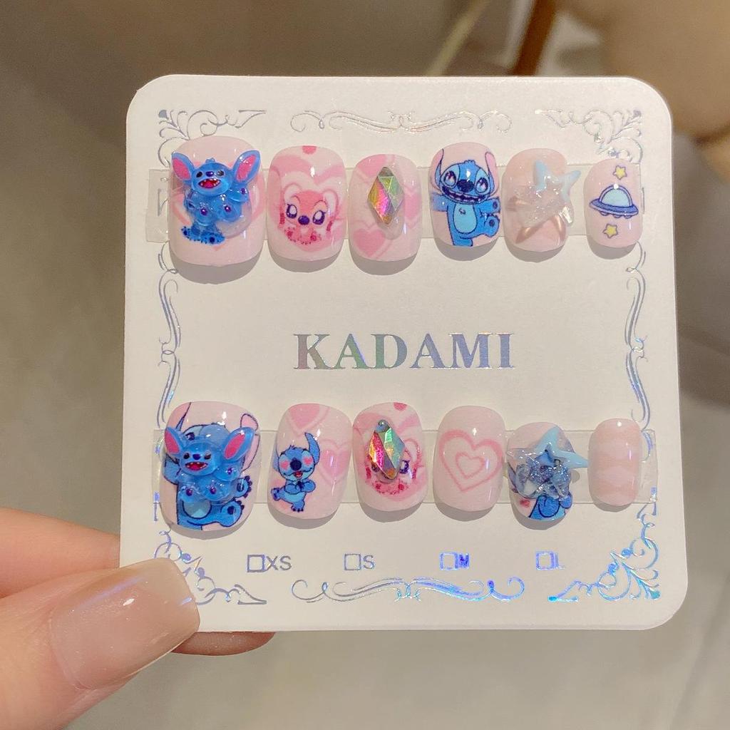 Cartoon Children's Wearable Nail Art Patches - Sweet and Cool Styled False Nails for a High-End Manicure