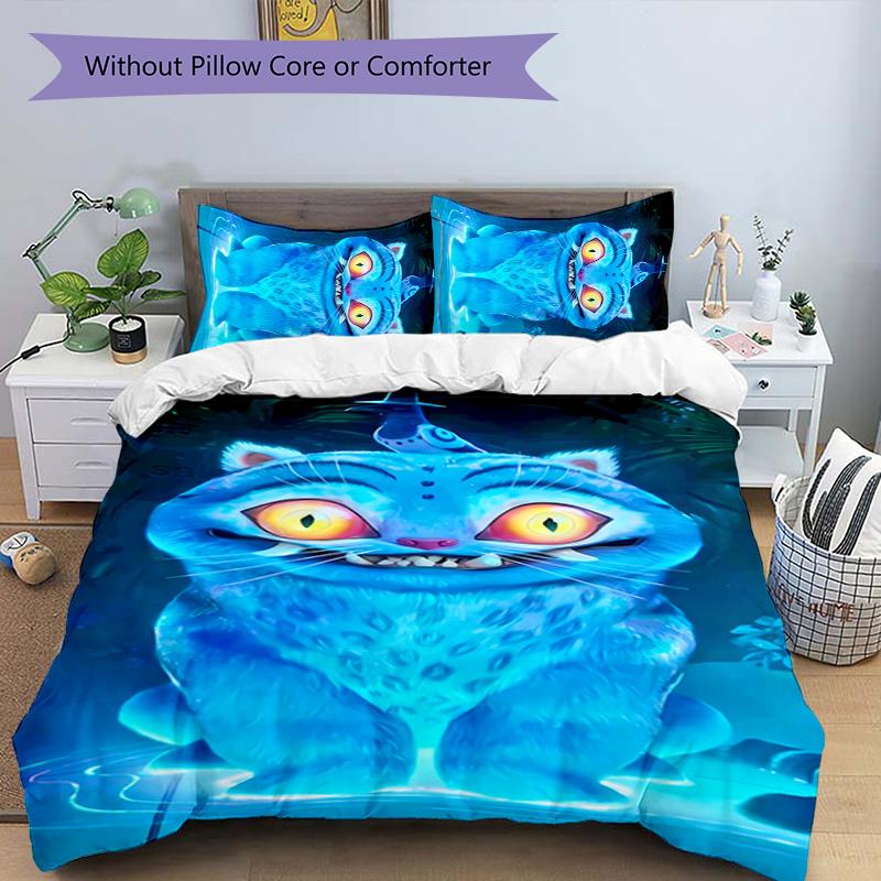 3pcs Kpop Demon Hunters Derpy Pattern Bedding Set Duvet Cover Set Includes Duvet Cover &pillowcases, Perfect All Season Bedroom Decoration & Gift