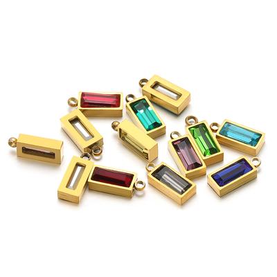 5pcs Stainless Steel Rectangle Glasses Charms Small Exquisite Pendants DIY Jewelry Findings Necklace Bracelet Earrings Making