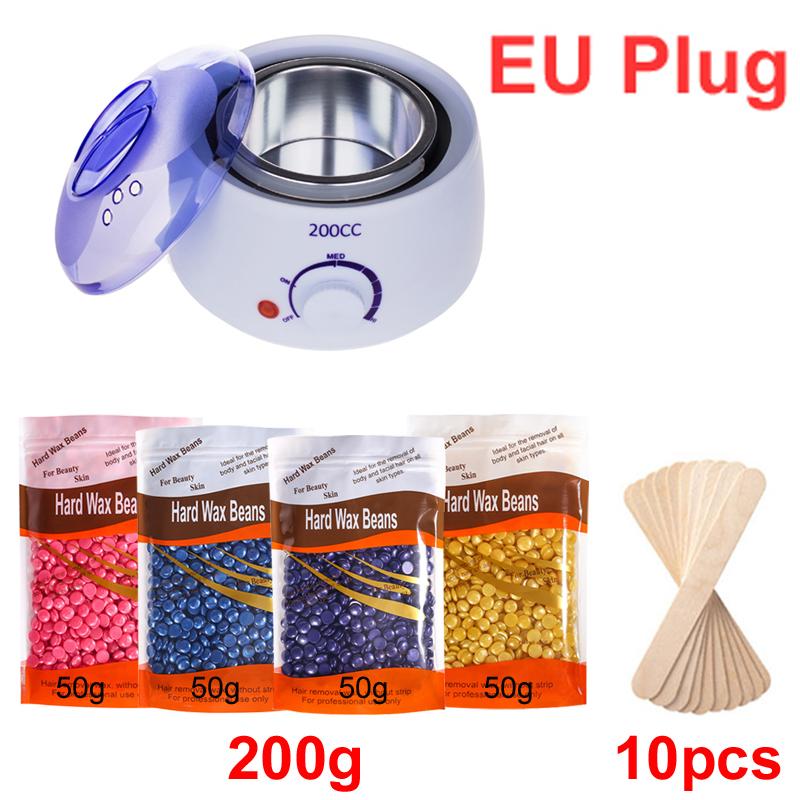 200ML Wax Heater For Hair Removal Hands Feet Depilatory Wax Melting Machine Warmer Dipping Pot Kit / 200g Hard Wax Beans