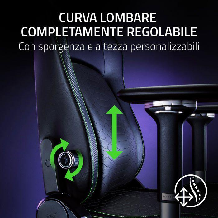Razer Iskur V2 Gaming Chair - Adaptive Lumbar Support - High-Quality PU Synthetic Leather - Black