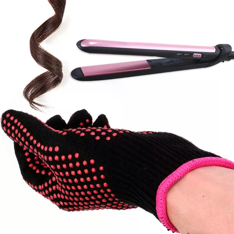 New Double-sided Hair Straightener Perm Curling Hairdressing Heat Resistant Finger Glove Hair Salon Styling Gloves