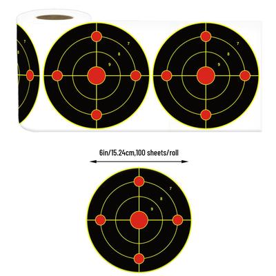 6-Inch Fluorescent Yellow Splatter Target Stickers for Professional Shooting Practice