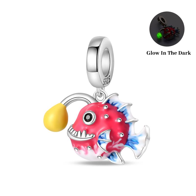 Summer Charmscopper Luminous Lantern Fish Whale Ocean Beach Beads Fit 3Mmoriginal Bracelet Diy Cool Jewelry Making