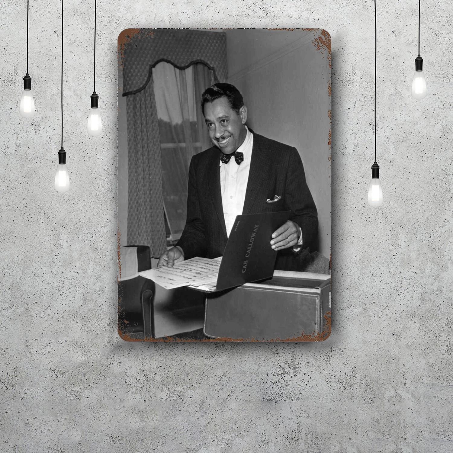 

Cab Calloway Vintage Tin Sign Home Decor Wall Decor Art Wall Mural Room Decoration Decor Retro Metal Sign Plate Bar Posters 20x30cm（7.8x11.8inch）