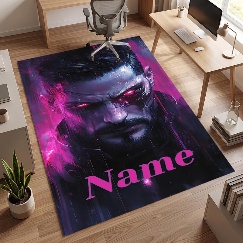 Cyberpunk (1) Personalized Name Office Carpet Stylish Decor for Living Room Bedroom Kitchen