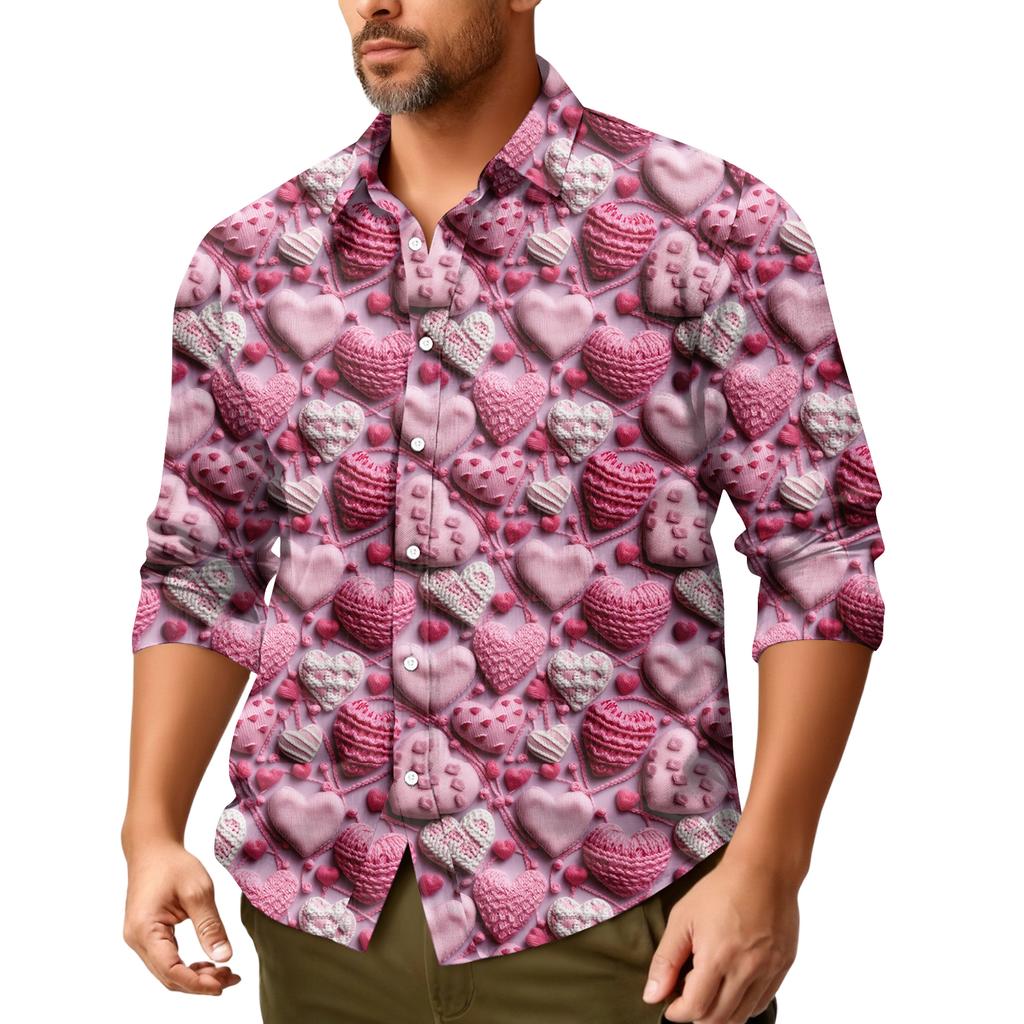 Lässiges, locker sitzendes Langarmhemd für Herren, modisches Revershemd