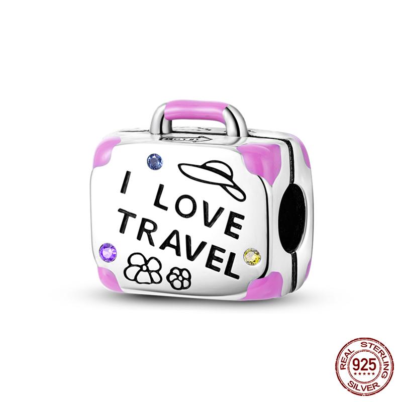 100% Copper Purple Color Series Chameleon Butterfly Balloon Charms Beads Fit Qikaola Original Bracelets Diy Jewelry