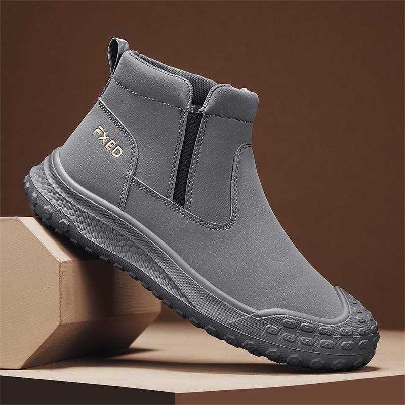 

Модные мужские ботильоны слипоны, мужская повседневная обувь, дышащие легкие мужские кроссовки для ходьбы, нескользящие рабочие ботинки, мягкие лоферы 39 серый