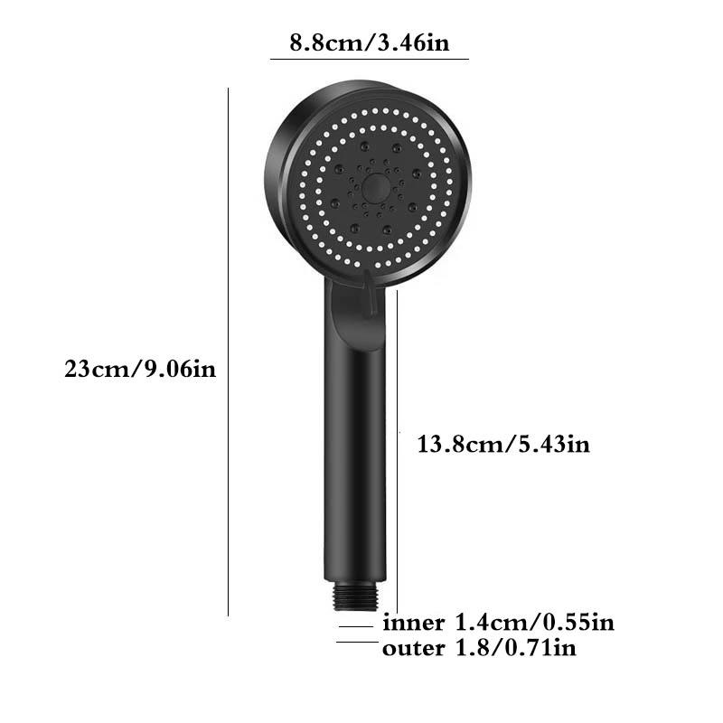 

High Pressure Handheld Shower Head 5 Modes Bathroom Shower Head Large Water Output Adjustable Spray Showerhead for Home Bathing чёрный